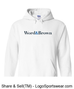 Word and Brown Logo Pullover Hoodie - White Design Zoom