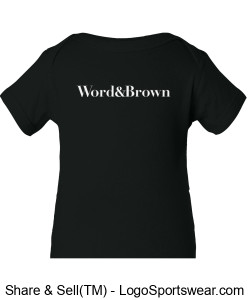 Word and Brown Logo Baby Onesie - Black Design Zoom