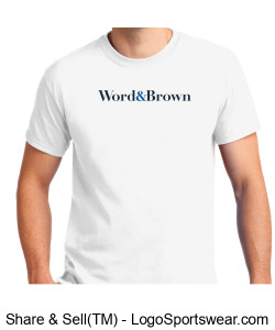 Word and Brown Logo Unisex Shirt - White Design Zoom