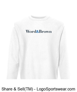 Word and Brown Logo Pullover Sweatshirt - White Design Zoom