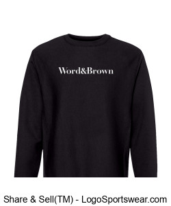 Word and Brown Logo Pullover Sweatshirt - Black Design Zoom