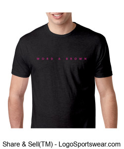 Word and Brown: Black Shirt with Pink Text Design Zoom