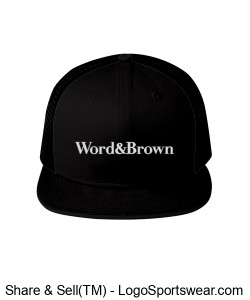 Word And Brown Flatbill Snapback Trucker Hat Design Zoom