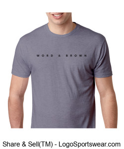 Word and Brown: Gray Shirt with Black Text Design Zoom
