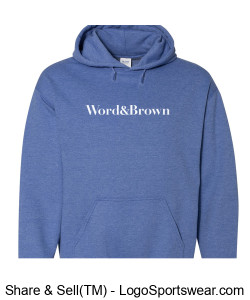 Word and Brown Pullover Hoodie - Dark Blue Design Zoom