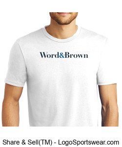 Word and Brown Logo Unisex Tri Blend - White Design Zoom