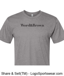 Word and Brown Logo Unisex Tri Blend Shirt - Gray Design Zoom