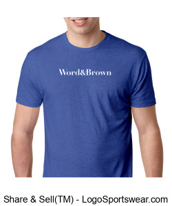 Word and Brown Logo Unisex Tri Blend Royal Design Zoom