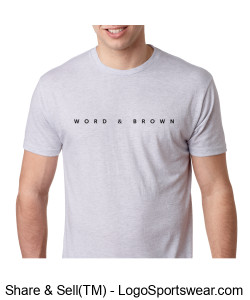 Word and Brown: White Shirt with Black Text Design Zoom