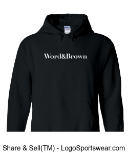Word and Brown Logo Pullover Hoodie - Black Design Zoom