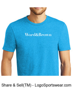 Word and Brown Logo Unisex Tri Blend - Blue Design Zoom