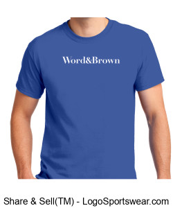 Word and Brown Logo Unisex Shirt - Blue Design Zoom