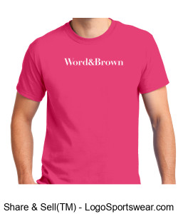 Word and Brown Logo Unisex Shirt - Pink Design Zoom